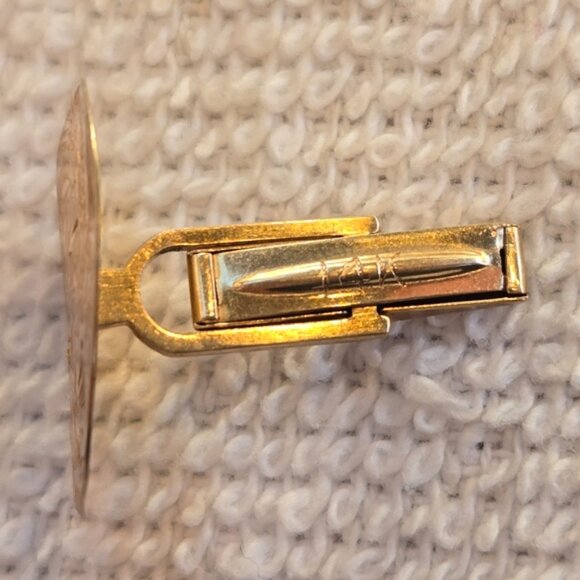 Vintage Elegant 14k Yellow Gold Cuff Links w/ floral design - Picture 3 of 6